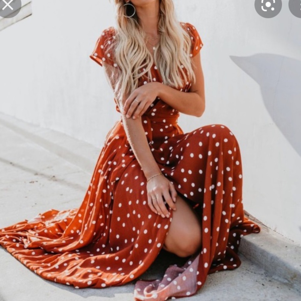 Vici polka dot wrap dress!